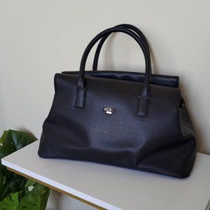 BCBG Paris Black Leather Tote